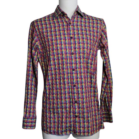 Stefano Barbera SZ S Multicolour Men's Eqyptian Cotton Button Up Shirt - Picture 1 of 16